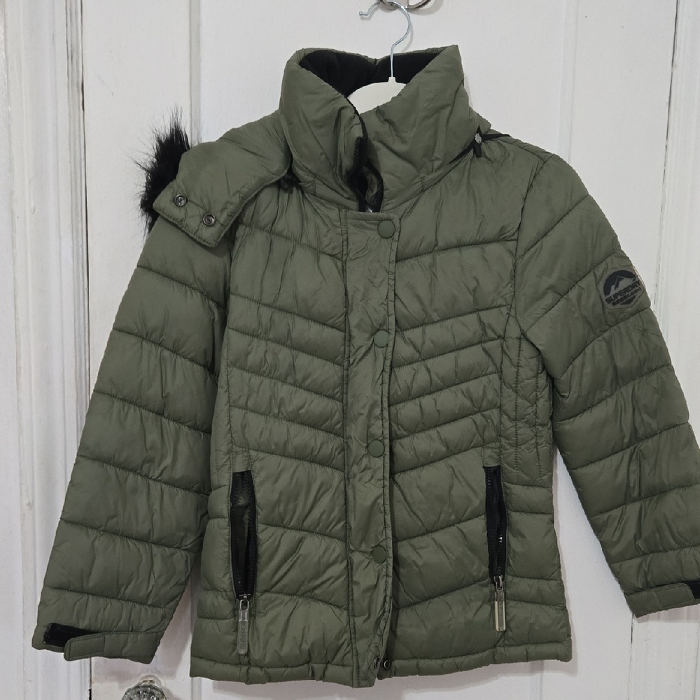 Kids Olive Green Puffer Jacket